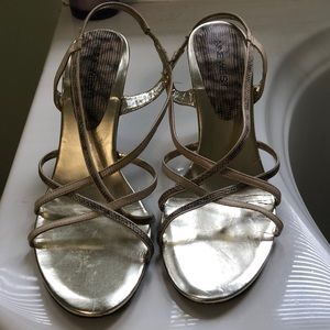 Nine West gold straps sandals.